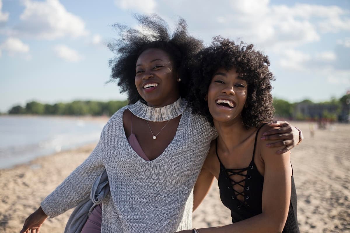 Friends smiling together