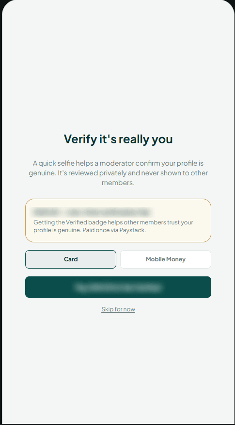 Verify it's really you screen